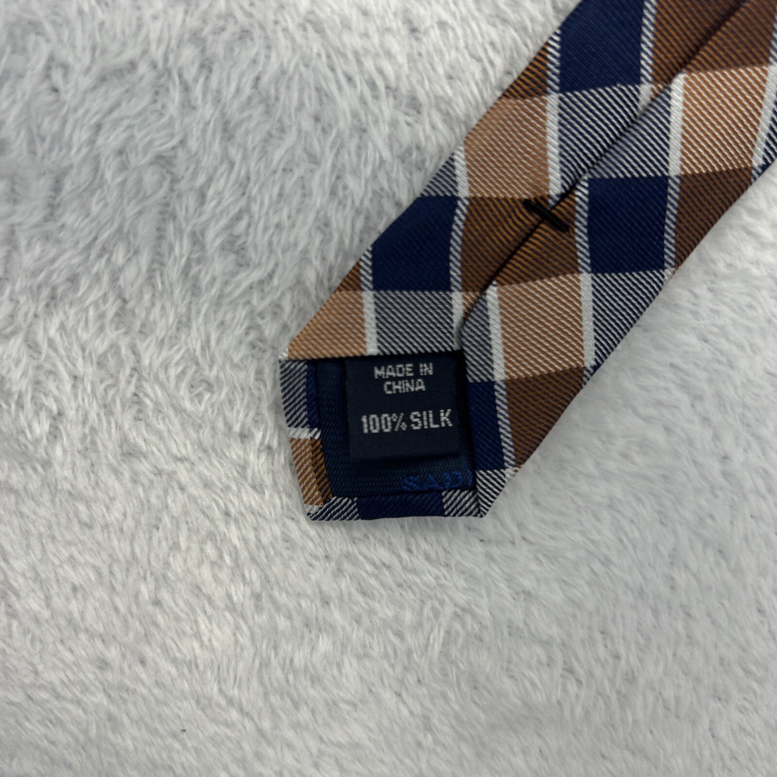 Saddlebred Blue Orange Plaid Men’s Necktie 3.5”x 58.5” 100% Silk NWT $38.00