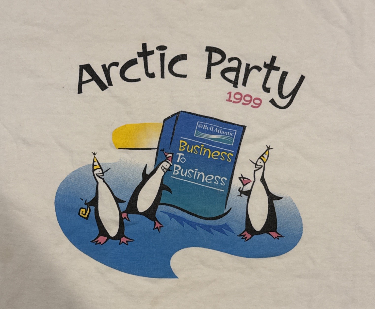 Bell Atlantic Business to Business ARCTIC PARTY 1999 VTG Hanes Beefy T-Shirt: XL