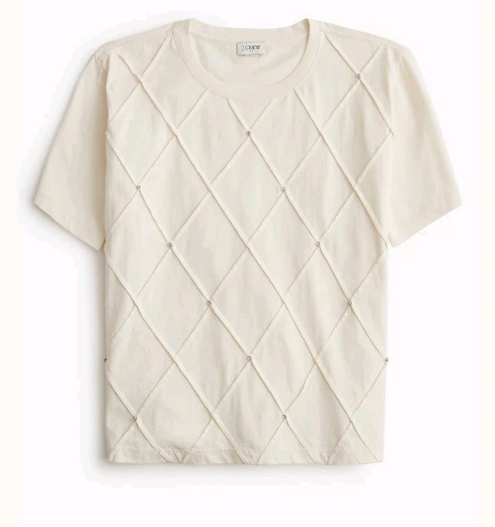 J. Crew Jewel-embellished tee Women’s Size Medium Short Sleeve T-shirt CL505