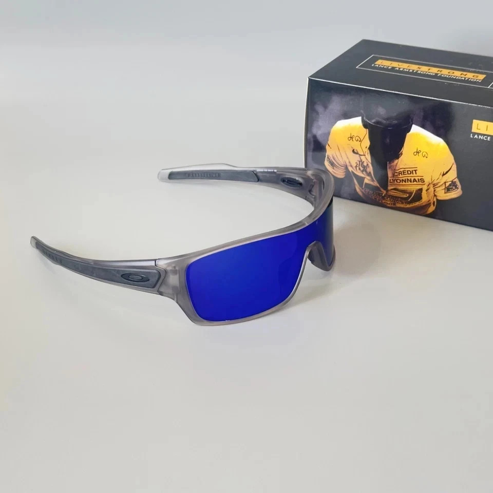 Oakley Turbine Rotor OO9307 Transparent Grey Frame Blue Mirror Lens Sunglasses