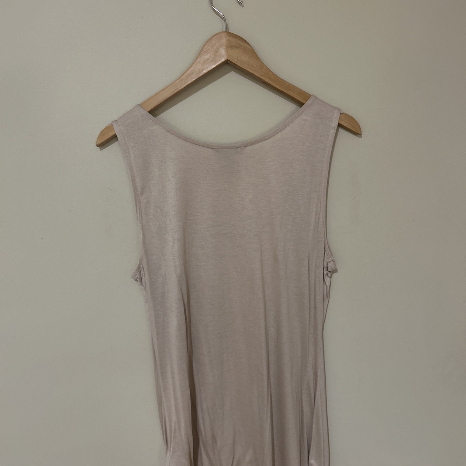 H & M Beige Beaded Sleeveless Top Size L