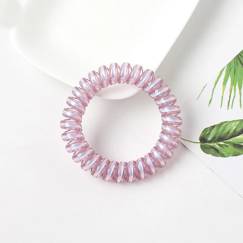 1PCS Leopard Hair Scrunchie Elastic Hair Bands Circle Spiral Hair Ties Women Gir