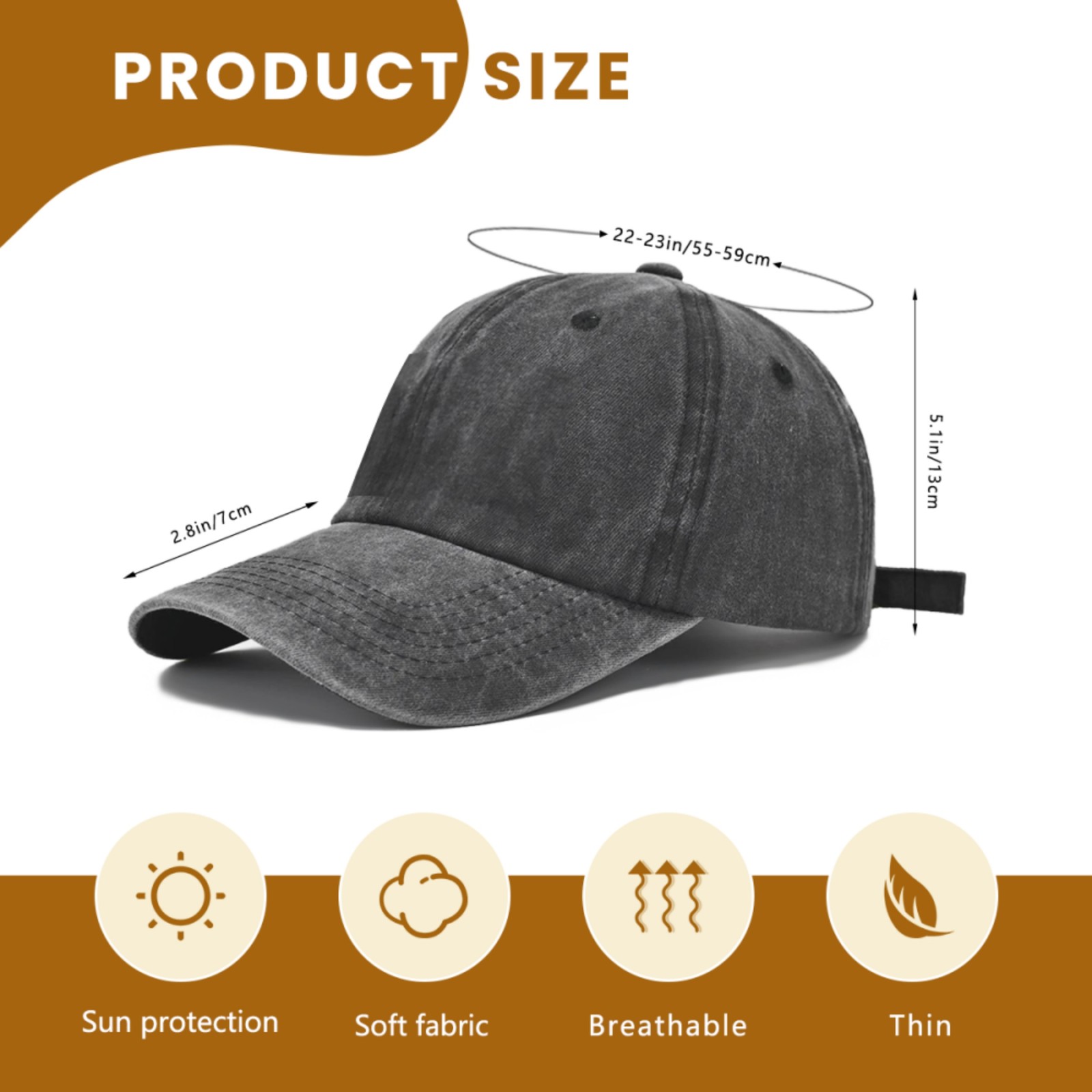 Custom Washed Baseball Cap Personalized Text Photo Logo Adjustable Unisex