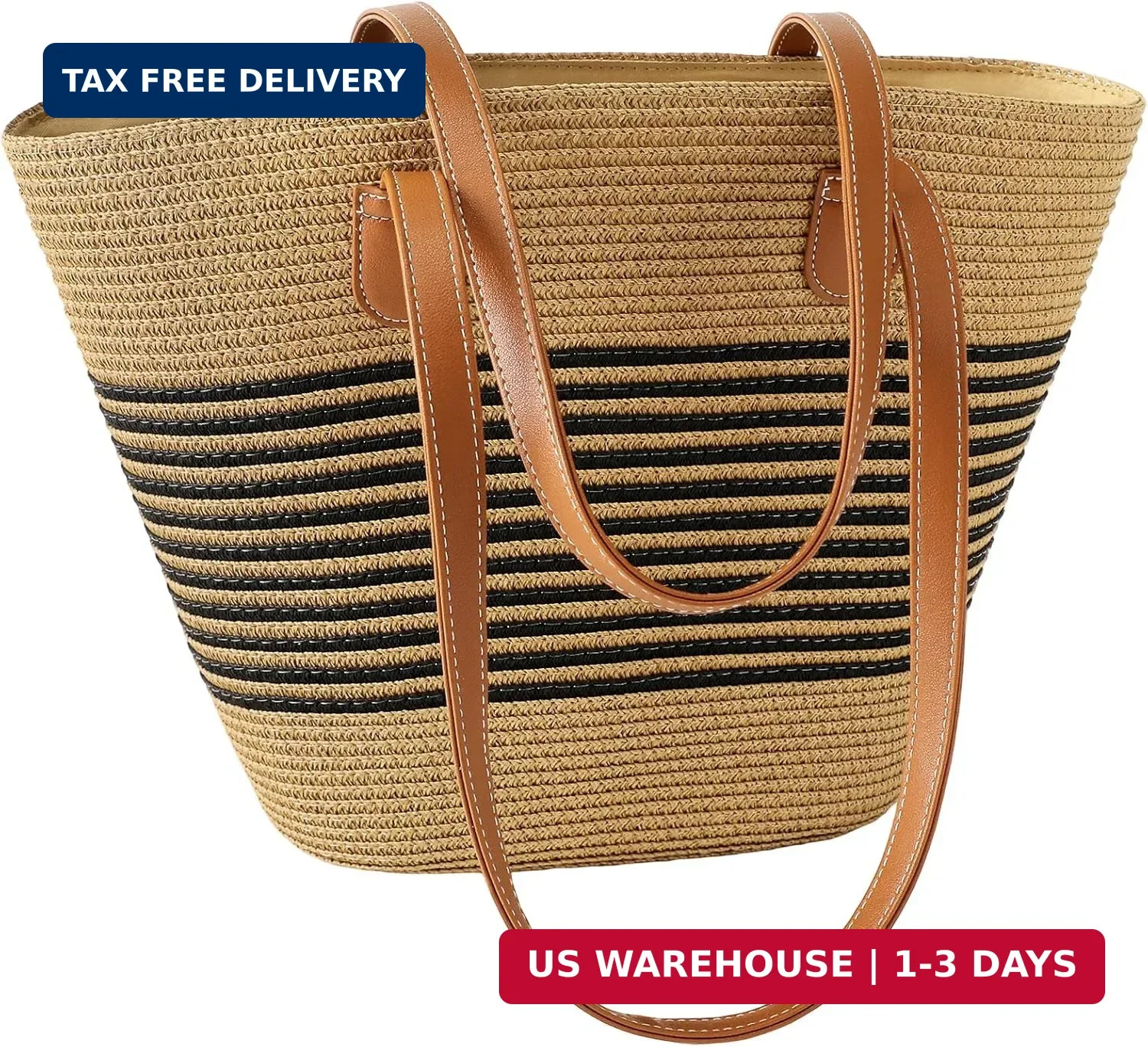 Trifabricy Beach Bags for Women, Summer Straw Beach Bag Straw Purse Shoulder Han