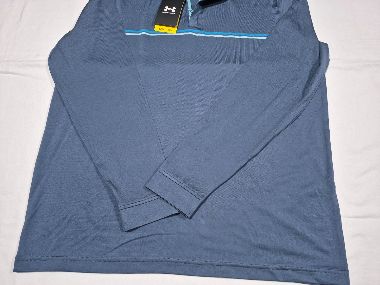 Under Armour Pullover Mens Blue Long Sleeve 1/4 Zip Golf UPF 50+ Top Loose