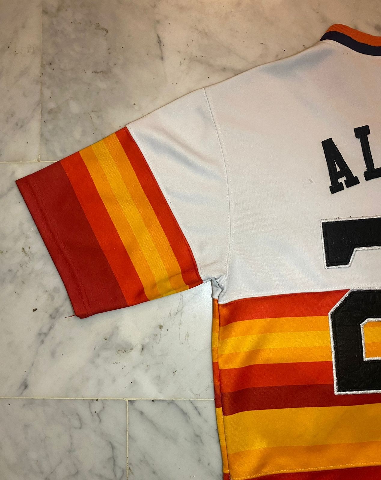 Vintage 90s Houston Astros Majestic Cooperstown Collection Rainbow Jersey L