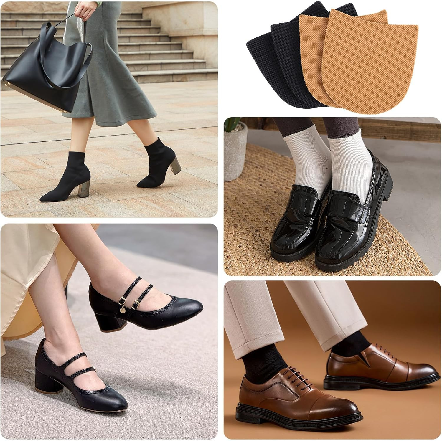 2 Pairs Shoe Repair Rubber Heels, Anti-Slip Shoe Heel Pads Boot Heel