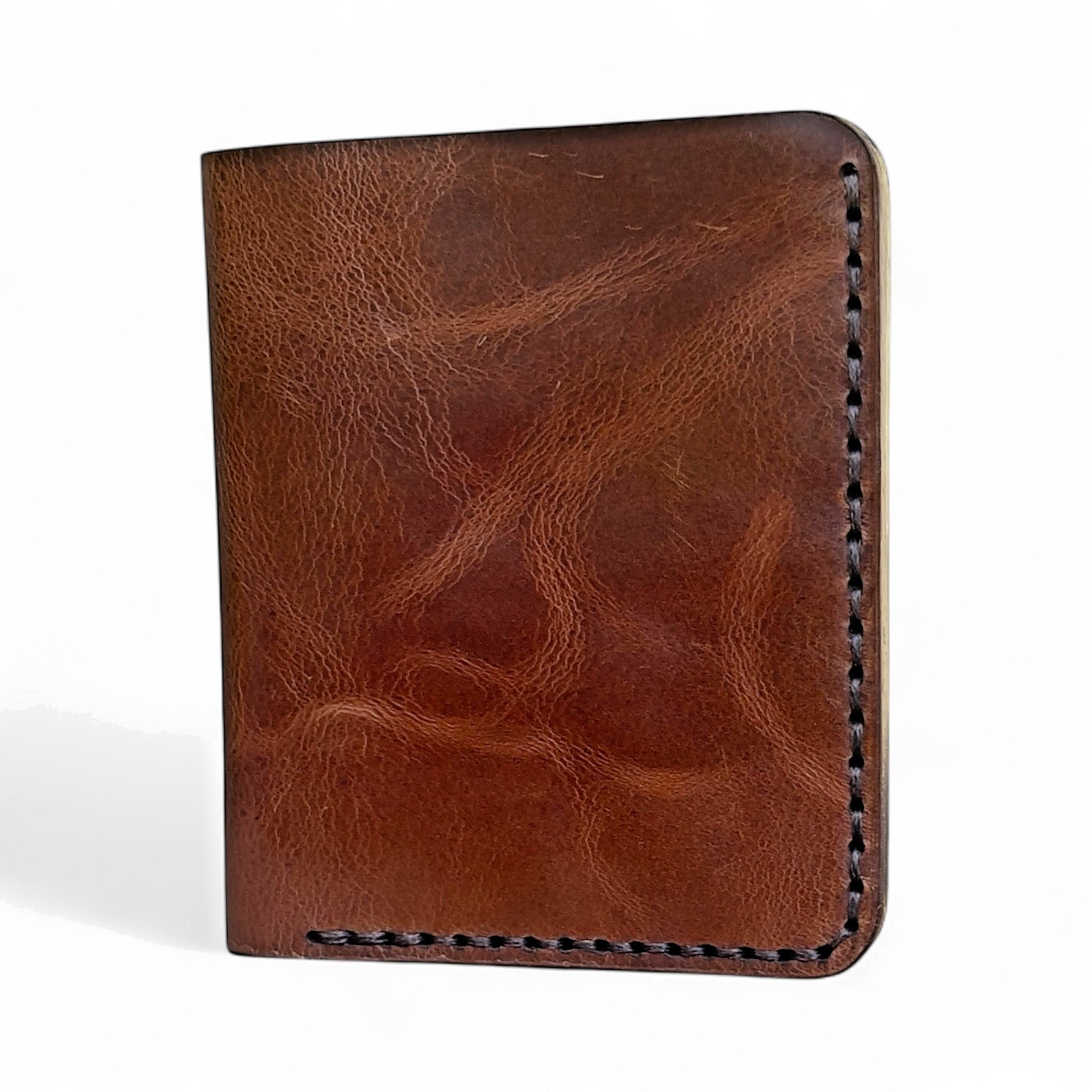 Vintage Leather Mens Slim Bifold Handmade Card Holder RFID Blocking Wallet