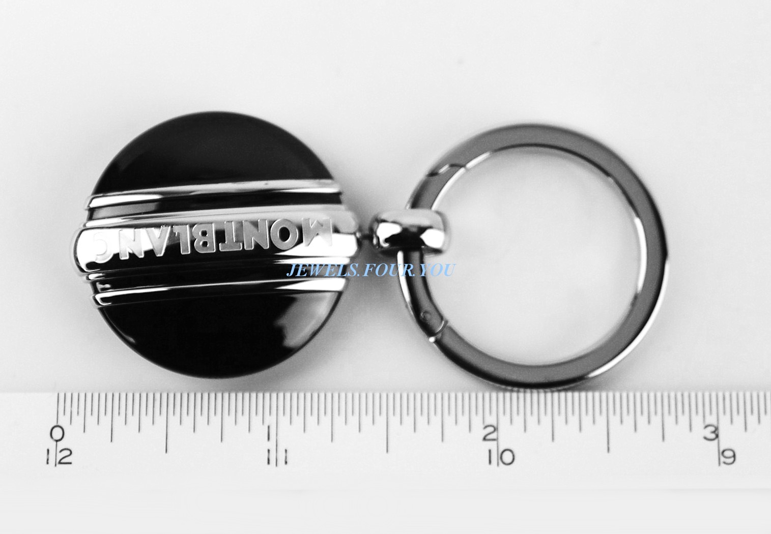 MONTBLANC MEISTERSTUCK PLATINUM PLTD & ONYX KEY RING BLACK 102983 NEW GERMANY