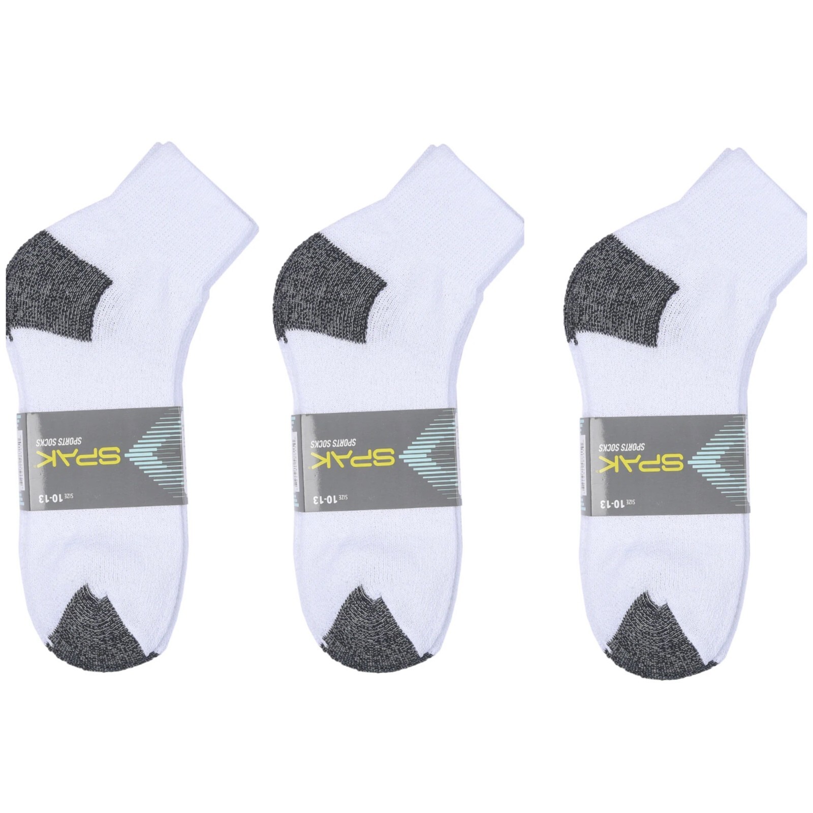 New Men’s 12 Pairs Sports White Black Ankle Quarter Crew Socks Cotton Size 10-13