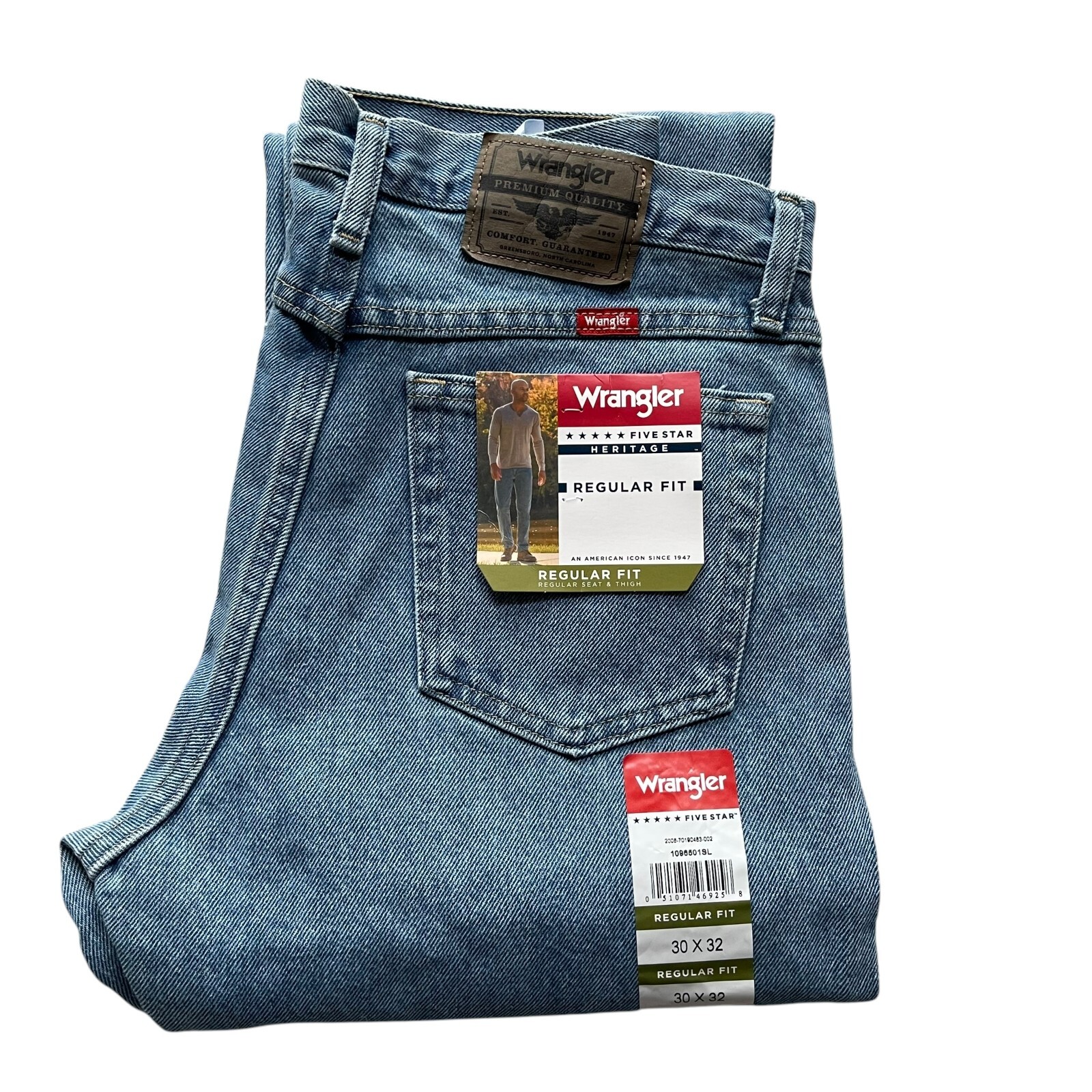 NWT Wrangler Men’s Five Star Premium Denim Regular Fit Jeans 4 Colors All Sizes