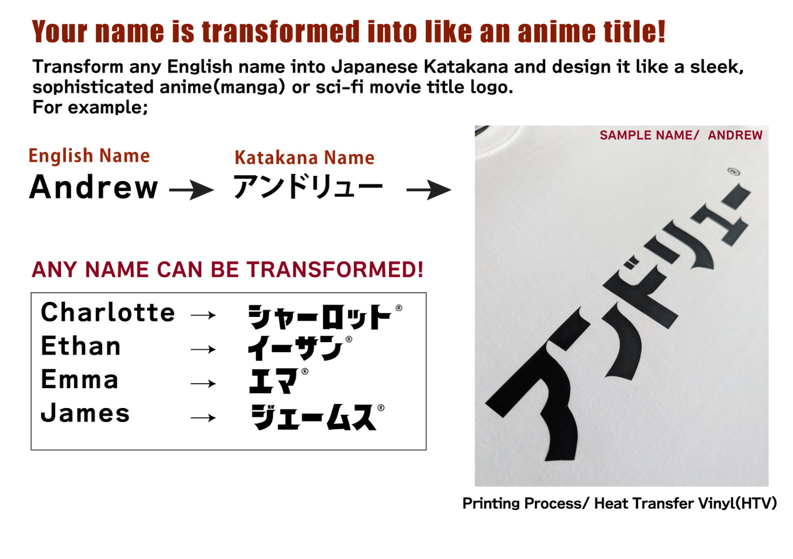 Custom Japanese Katakana T-shirt Personalized Name Anime Style Unisex MIX GRAY