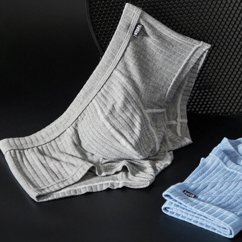 Men’s Sexy Underwear Low waist Briefs U Pouch Boxers Striped Shorts Underpants