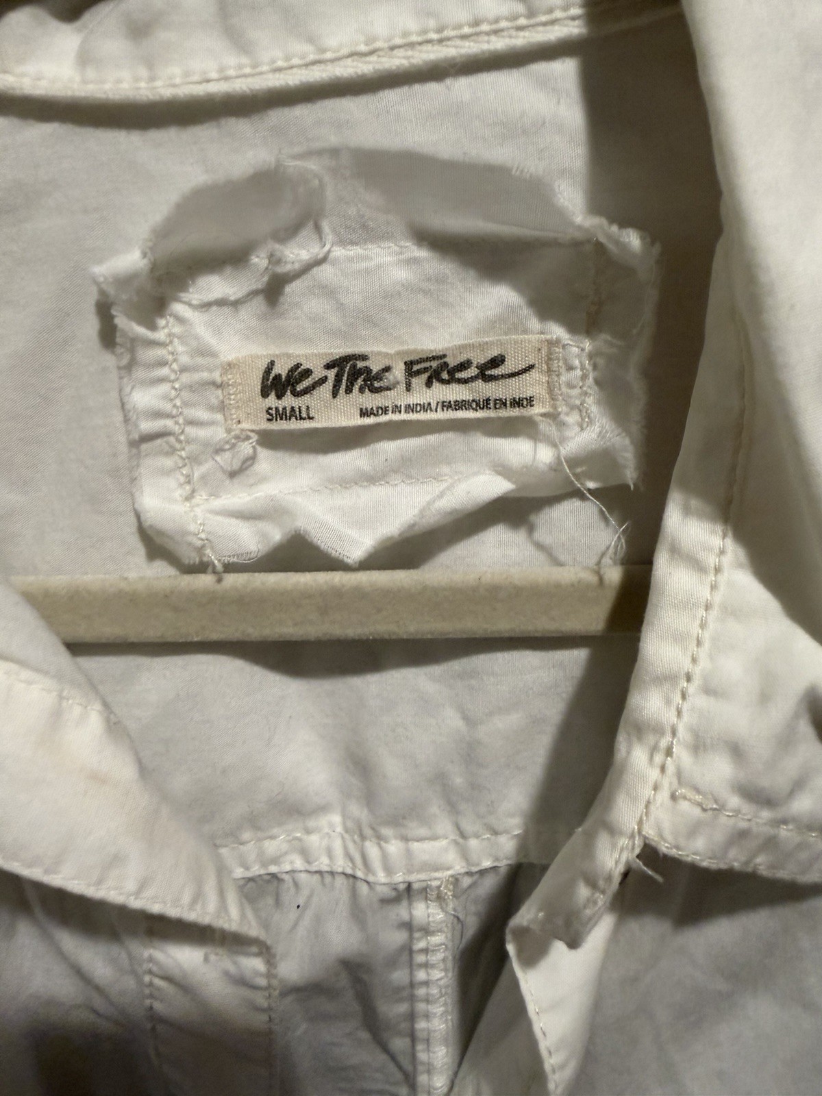 We the Free People Women’s M Off-White Oversized Button Down Shirt 100% Cotton