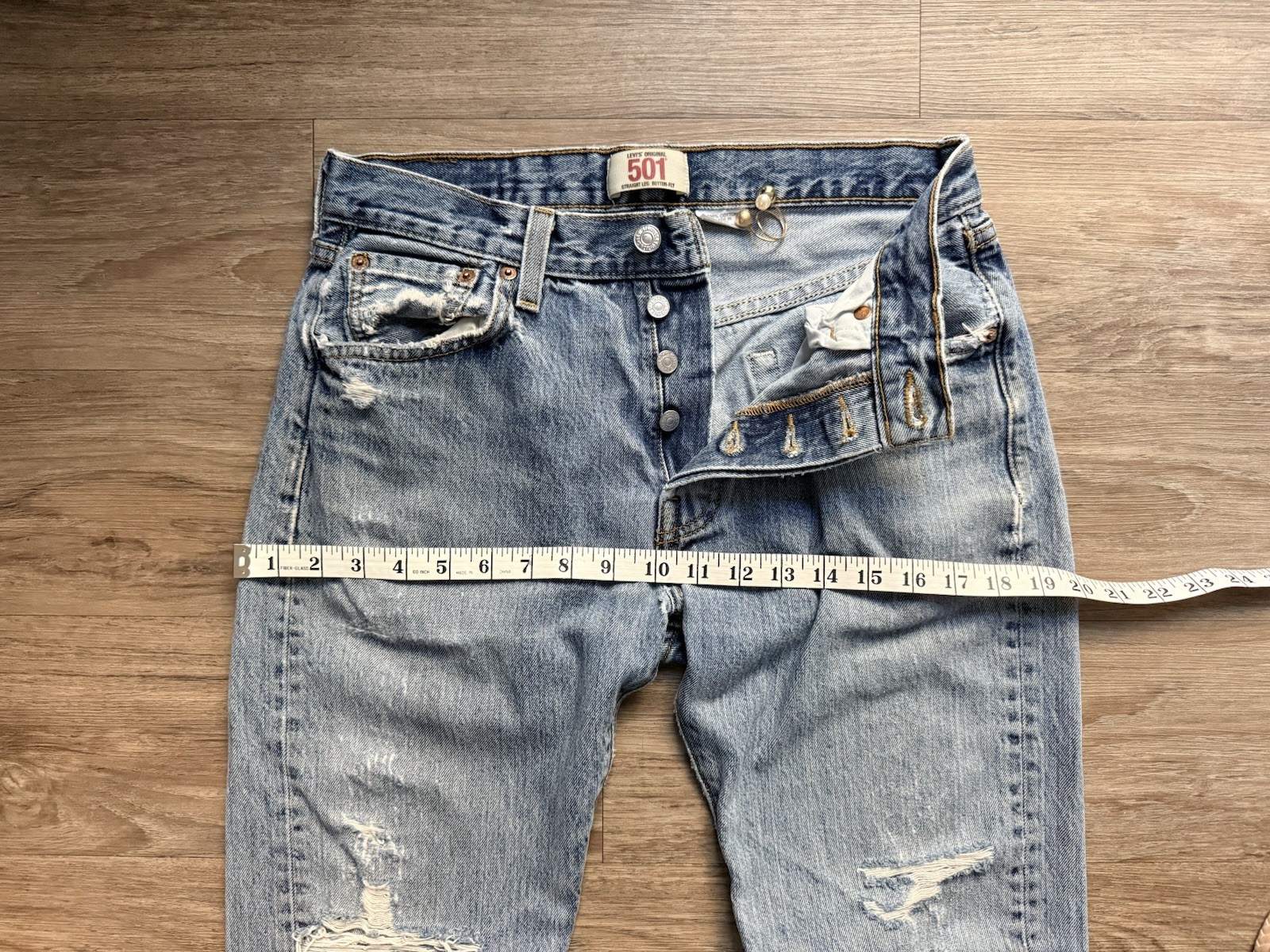 Vtg Y2K Levis 501 Jeans Thrashed Distressed Faded Grunge Skate 90s Grunge 30×29