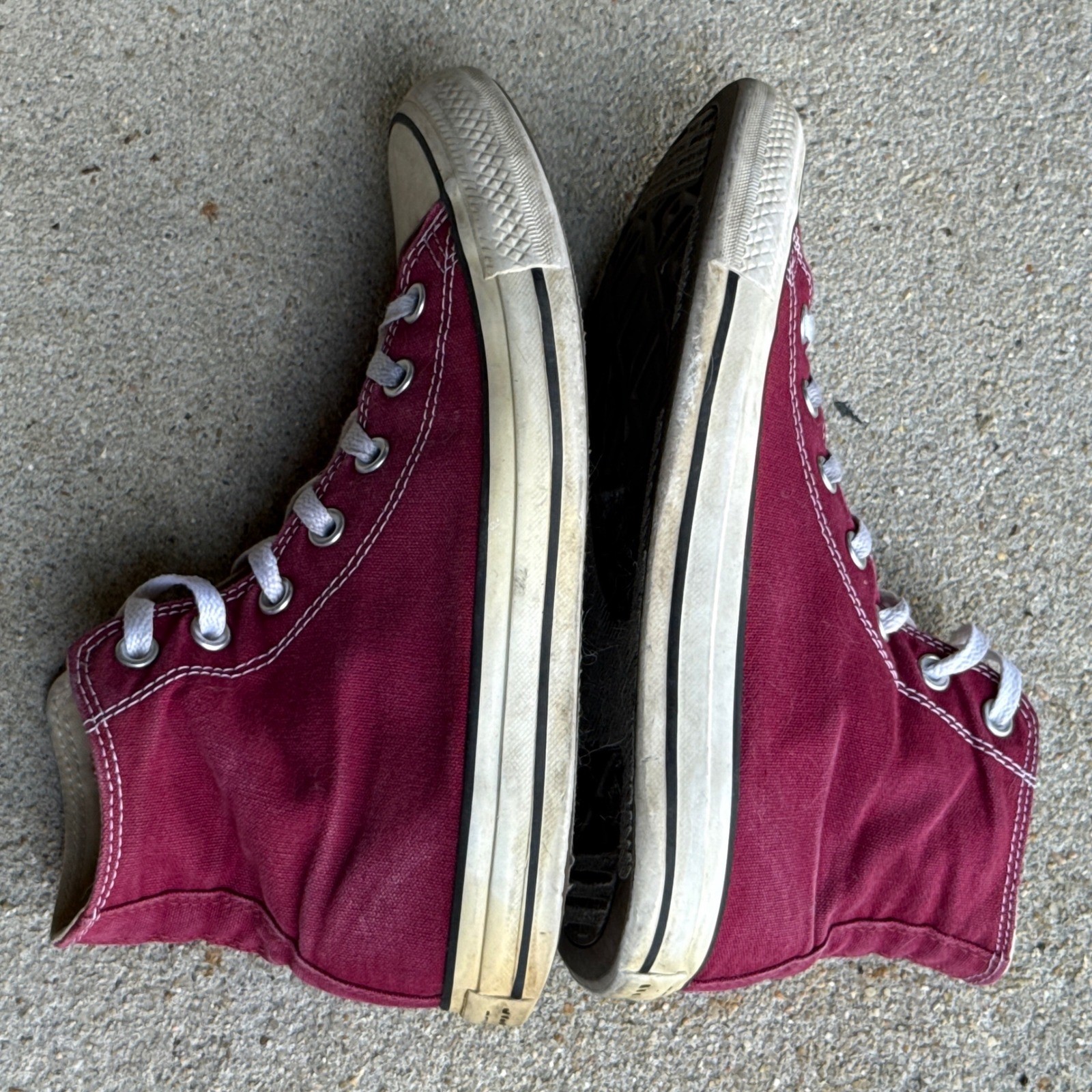 Converse Chuck Taylor All Star High Top Sneakers Burgundy Canvas Shoes W 8 M 6