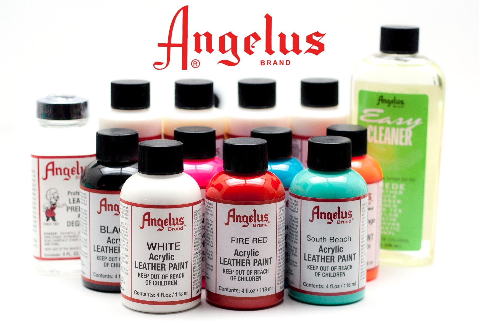 (2 Bottles) of Angelus Acrylic Shoes Boots Handbags Leather Paint Dye 1 oz