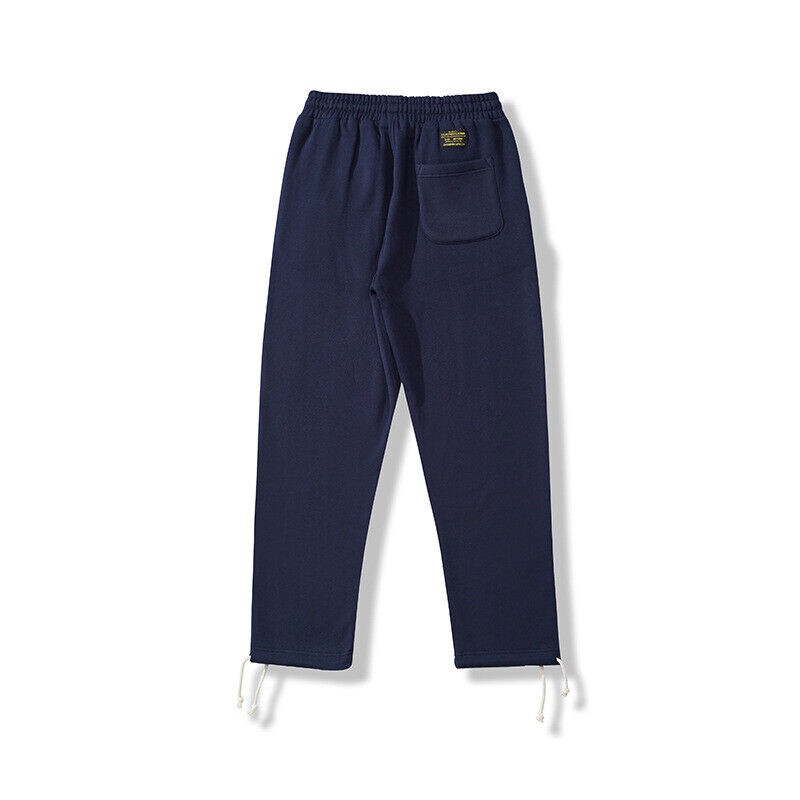 Men’s Straight Sweater Pants Basic Solid Color Thick Sports Casual Pants