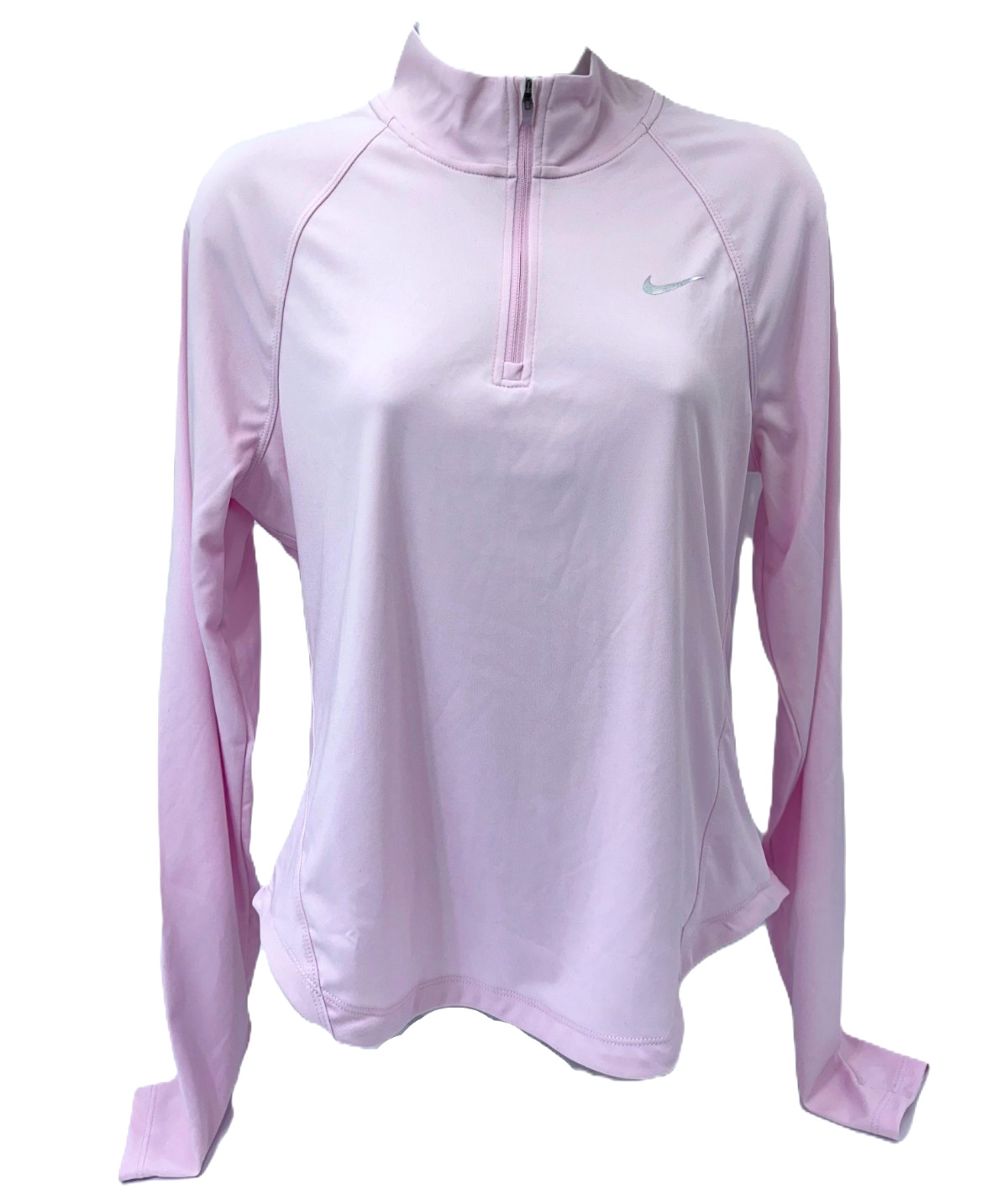 $60 Nike Women’s Dri FIT Fitted Half Zip Top-HV2852663-Pink Foam-Medium-New Tag