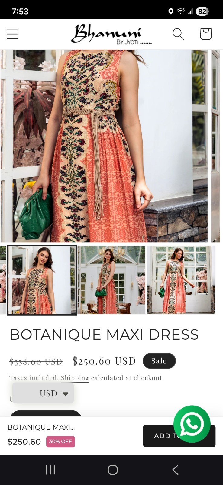 Bhanuni By Jyoti Botanique Maxi Dress Sleeveless Floral Beaded size 4