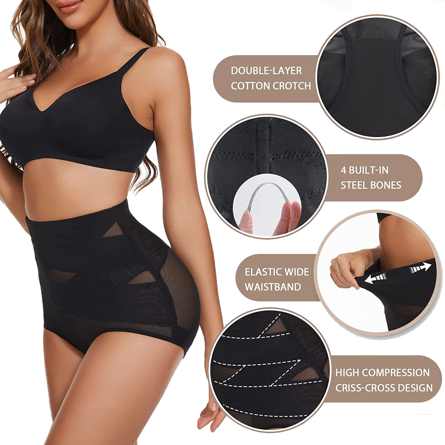 Women Tummy Control High Waist Trainer Body Shaper Underwear Firm Girdle Panties