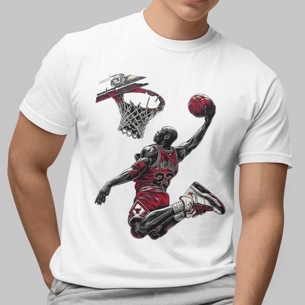 Retro Jordan 23 Basketball Dunk T-Shirt Vintage Air Sports Tee Streetwear Gift