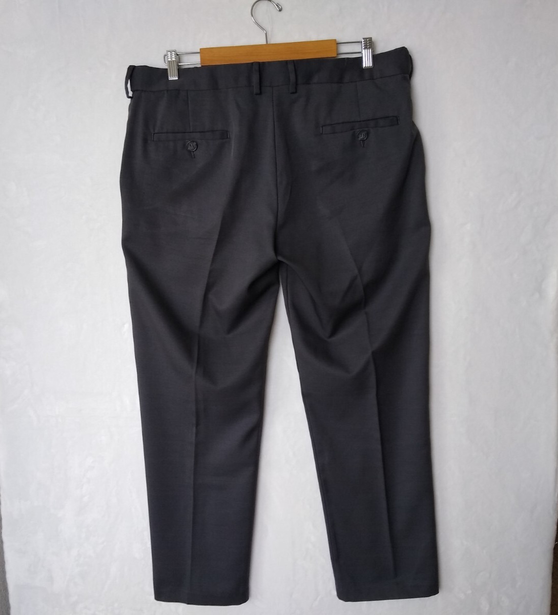 Haggar Dress Pants Mens 36×30 Gray Straight Fit All Day Comfort Expandable-Waist