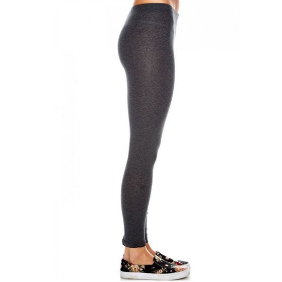 Plain Basic Solid Cotton Ankle Length Long Full Leggings Junior & Plus Size S-3X