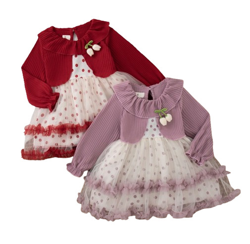 Baby Girl Polka Dot Dress – Cute Purple Children’s Clothing for 6M+