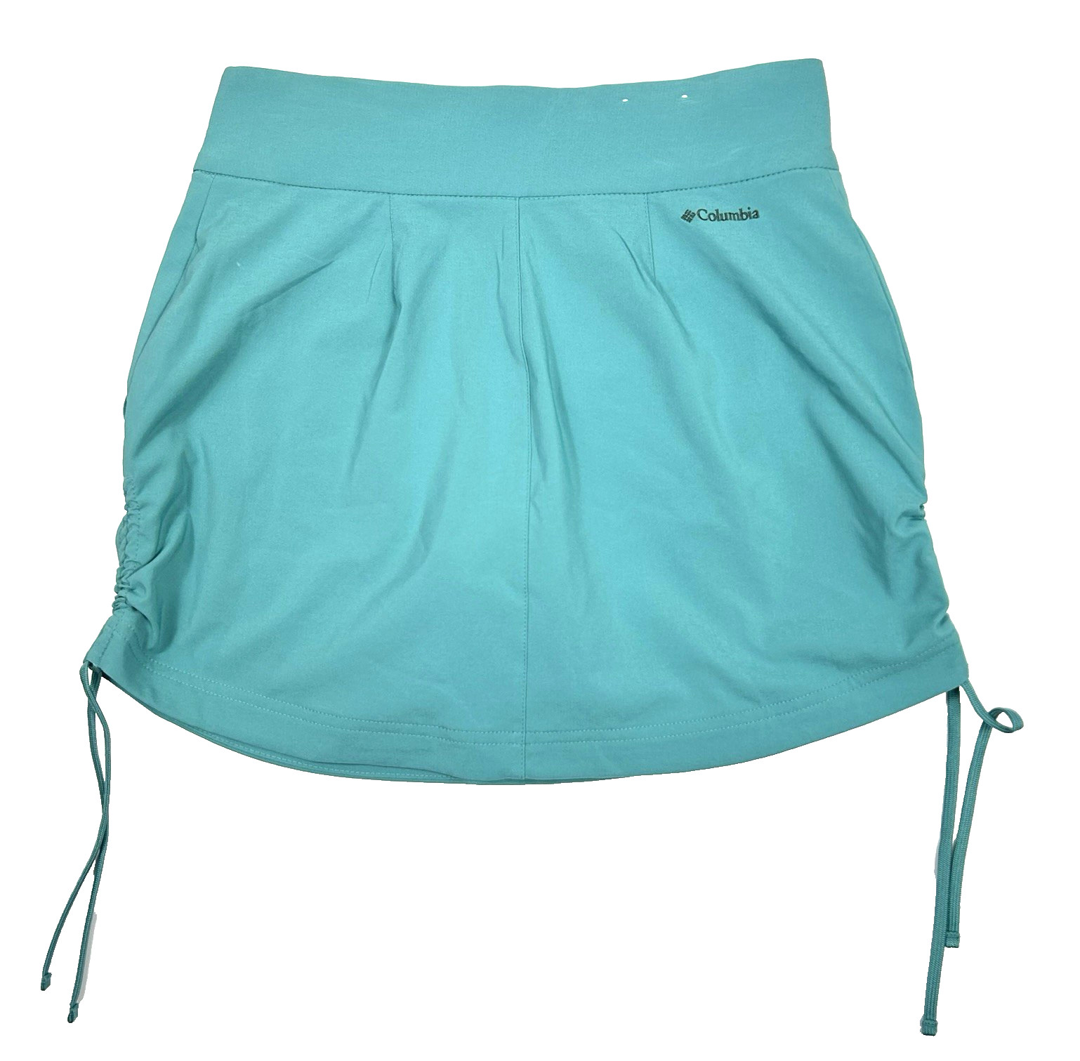 Columbia All Seasons Ruched Skort Small Omni Shield Comfort Stretch Aqua Blue