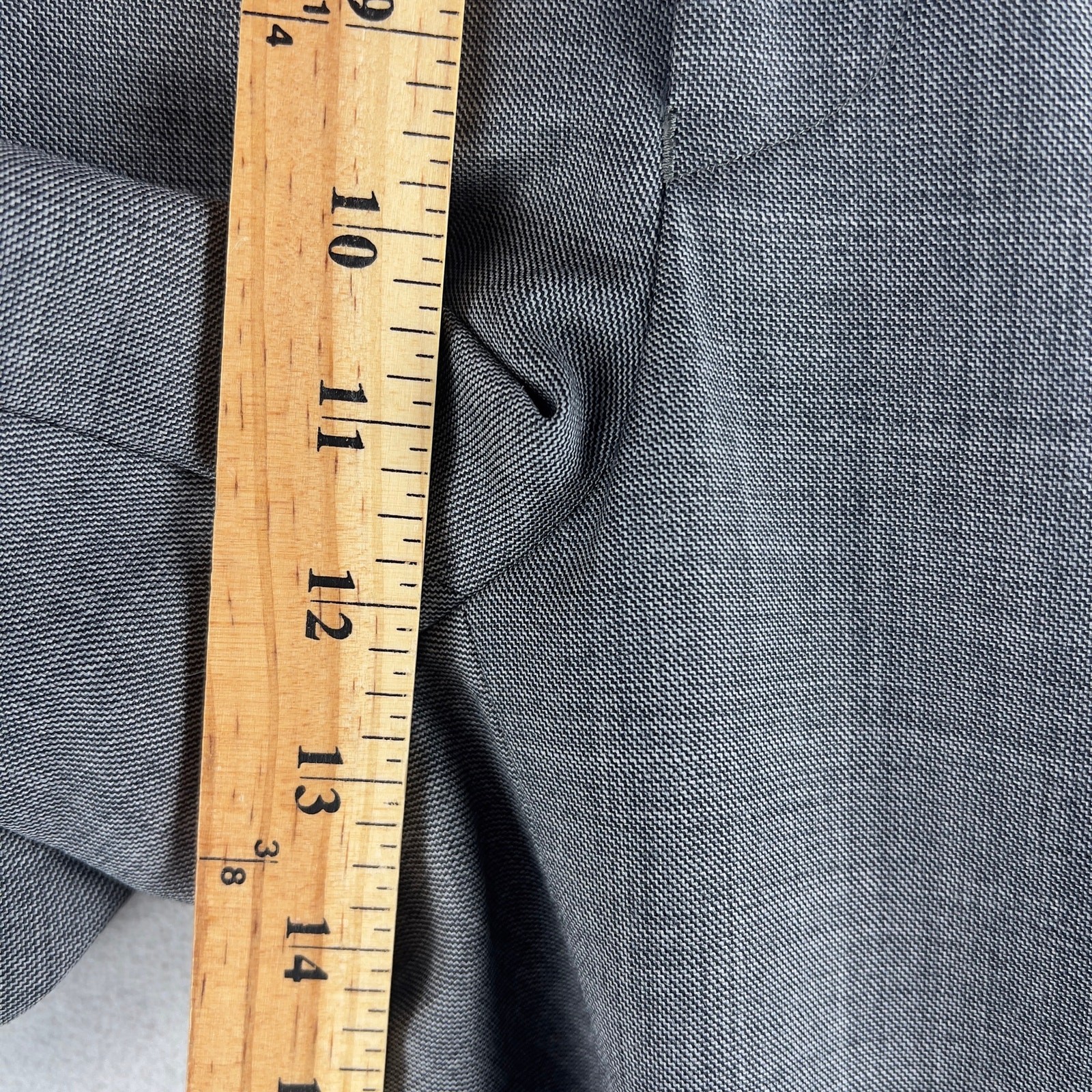 Chaps Mens 2 Piece Suit 42R 36×34 Gray Plaid 100% Wool Pleated Cuffed Two-Button