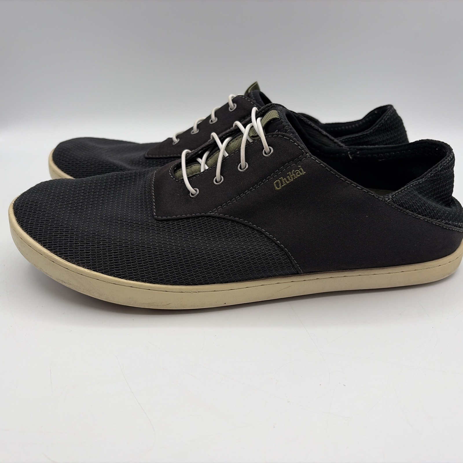 Olukai Men’s Nohea Moku Boat Shoes Slip On Sneakers Black Size 11 US