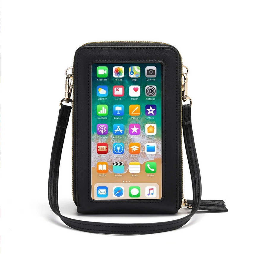 Touch Screen Cell Phone Purse Crossbody Women Leather Wallet Pouch Shoulder Bag