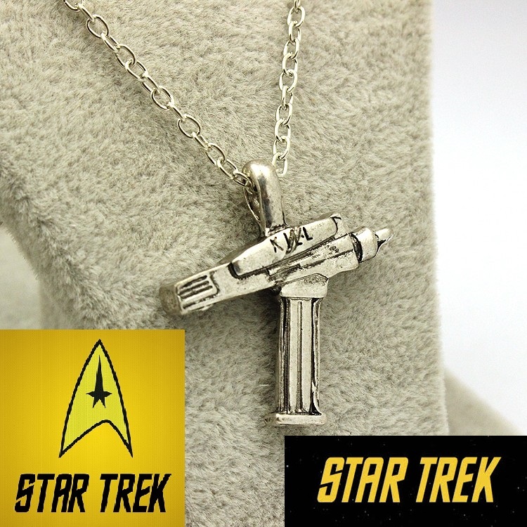 STAR TREK PHASER pendant Necklace Antique Silver color Collectible gift USA KIRK