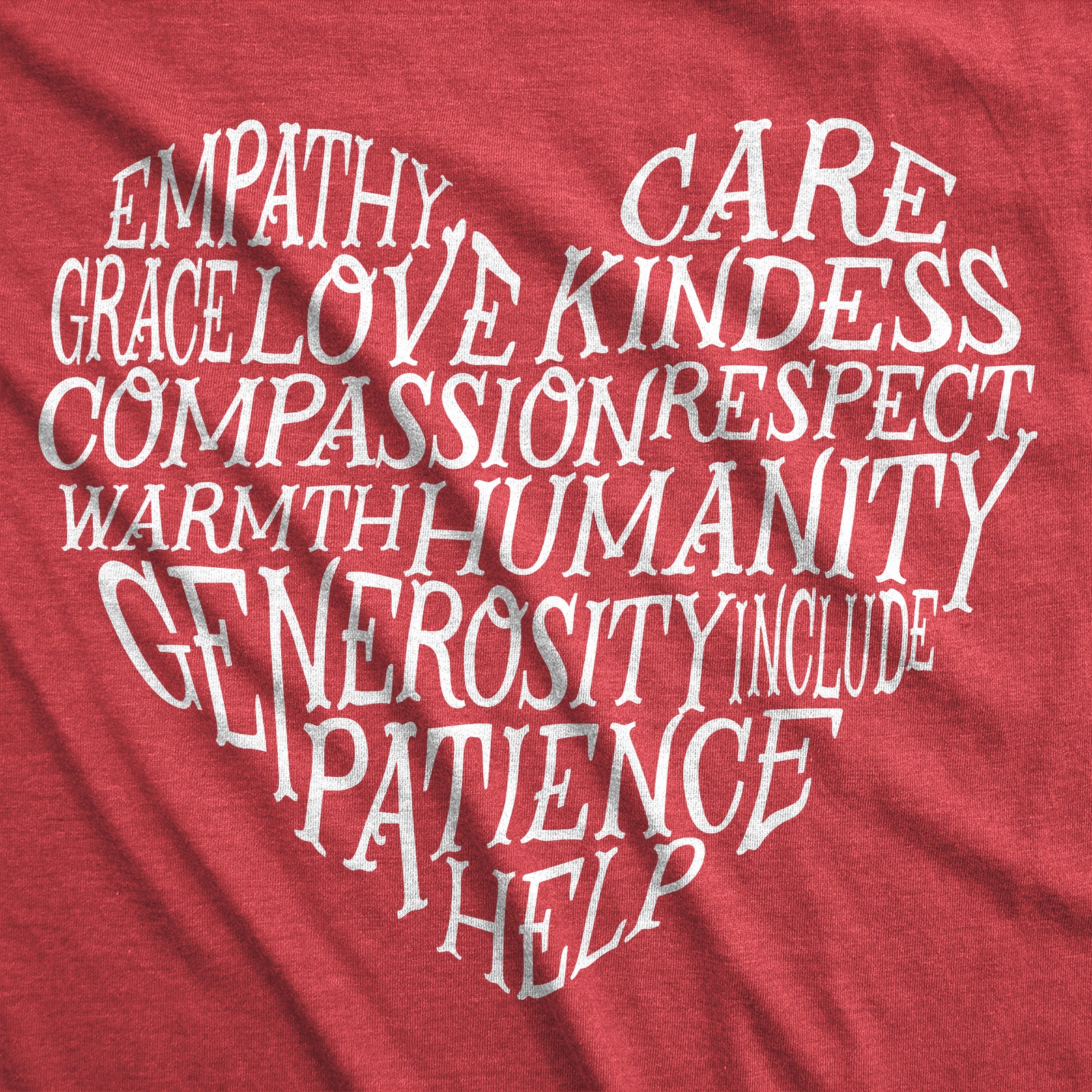 Womens Funny T Shirts Word Heart Cute Motivational Tee For Ladies