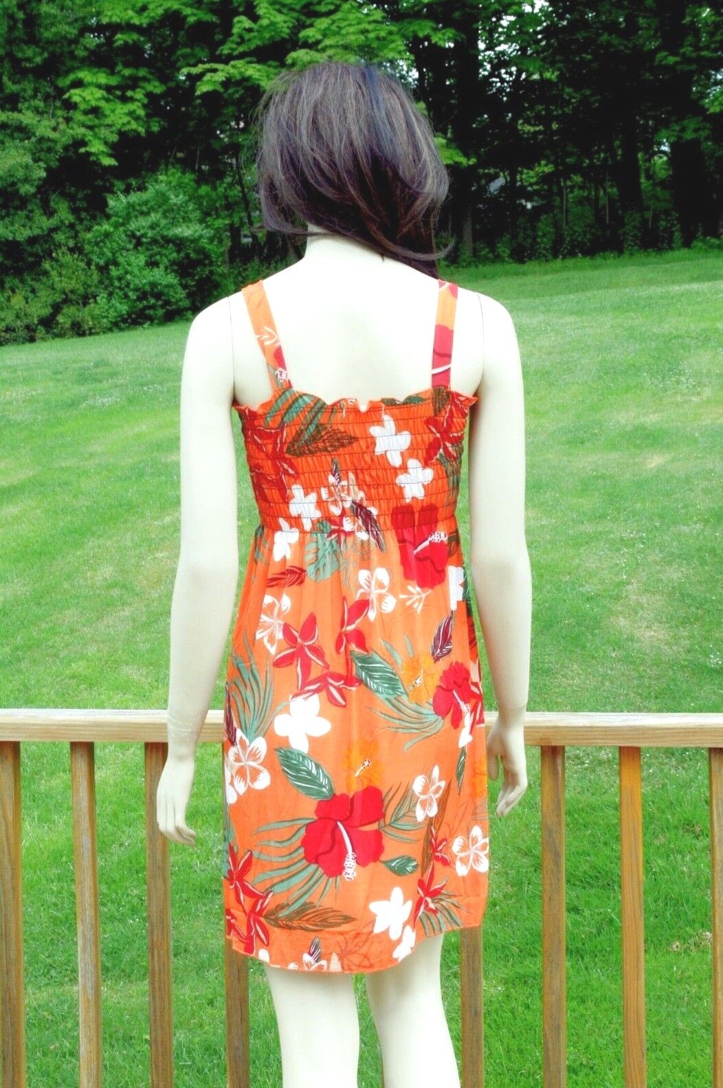 Womens Floral Print Sleeveless Smocked Sundress M L XL XXL