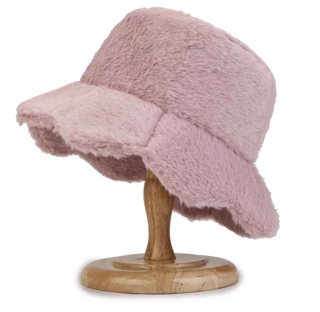 Soft Women Plush Cute Winter Bucket Hat Wide Brim Fluffy Fisherman Faux Fur Cap