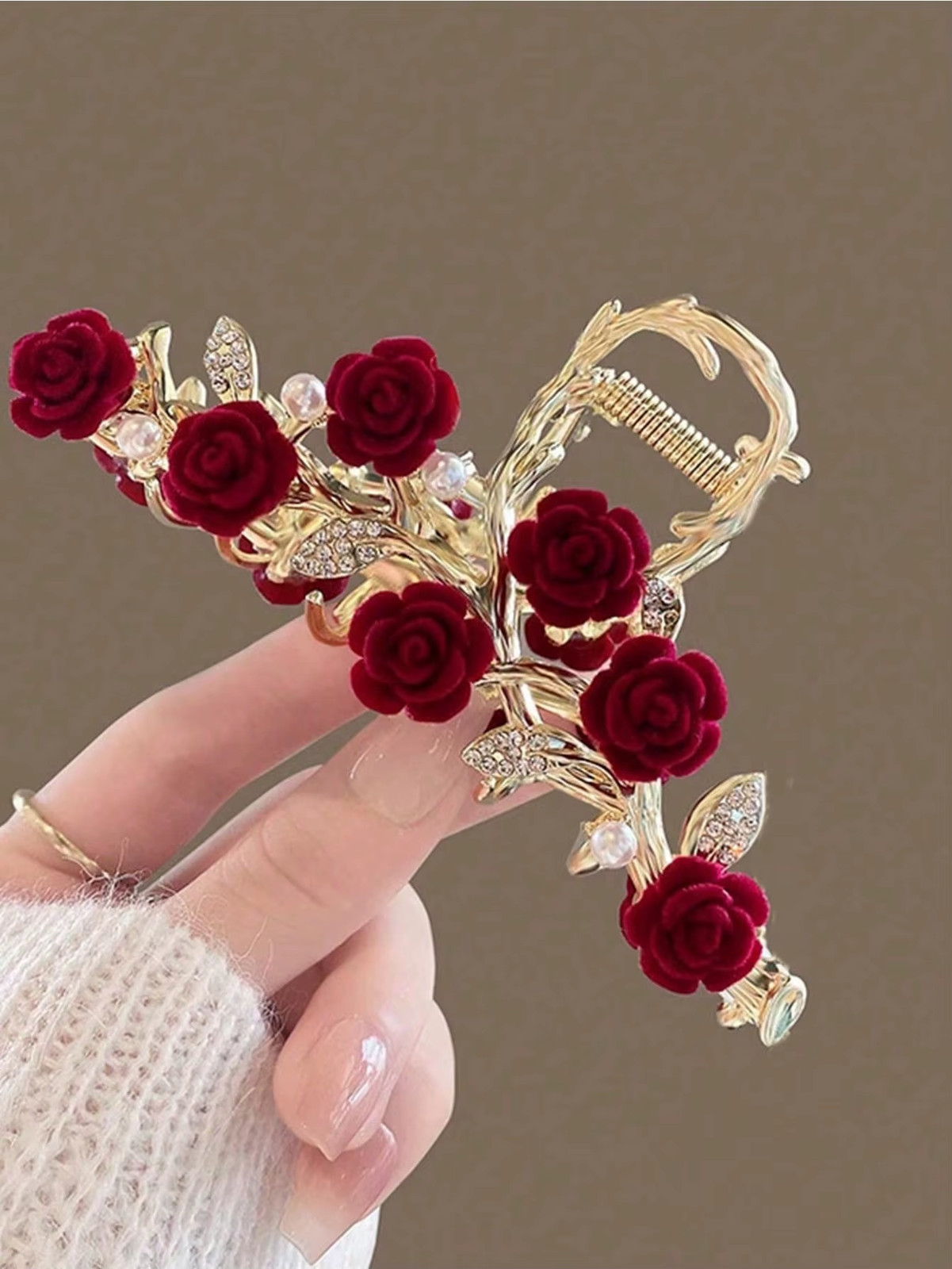 1Pcs Fashion Antique Roses Hair Claws for Women Hair Accessories