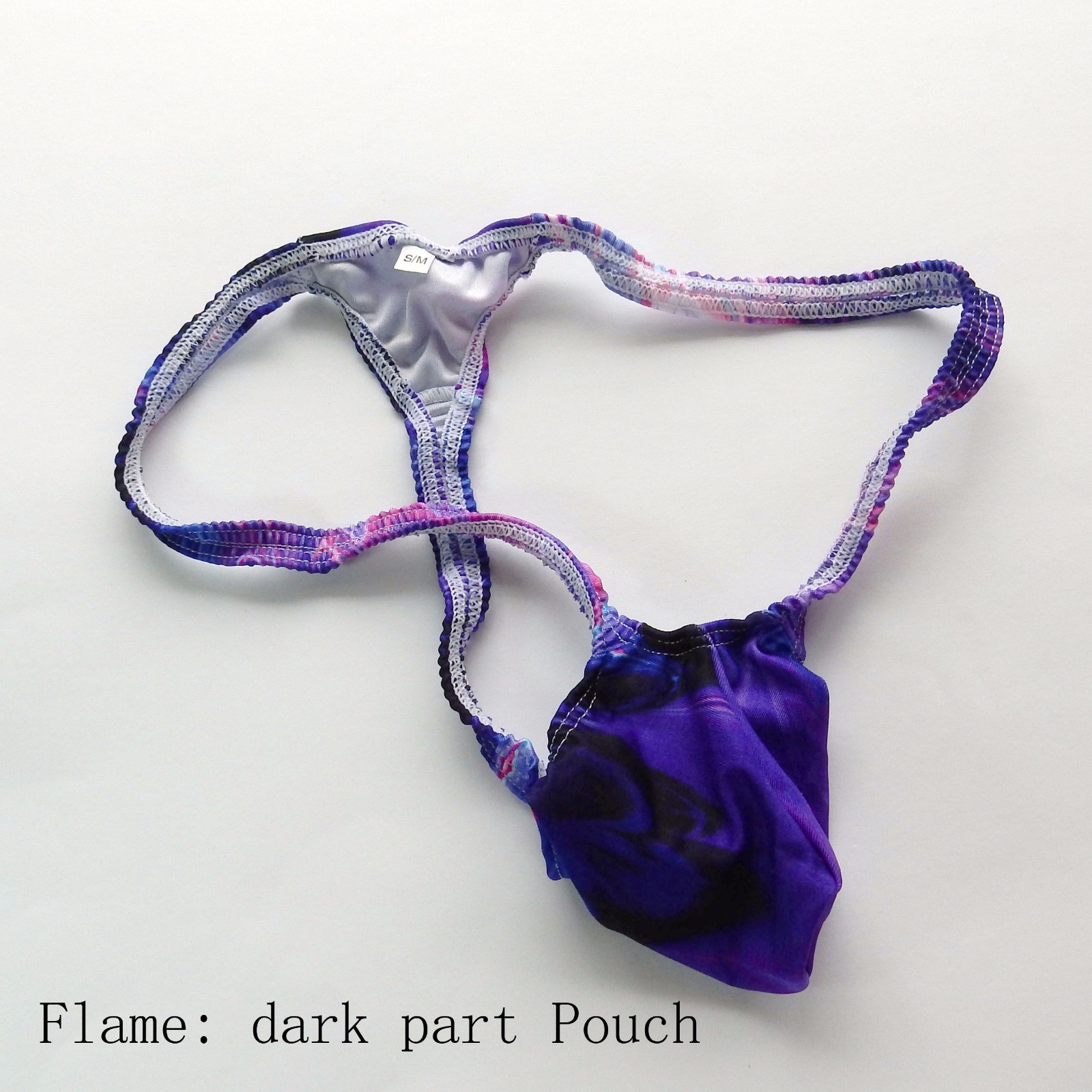 K403 P String Thong Grape Smugglers Contoured Pouch FLAME prints Swim Fabric