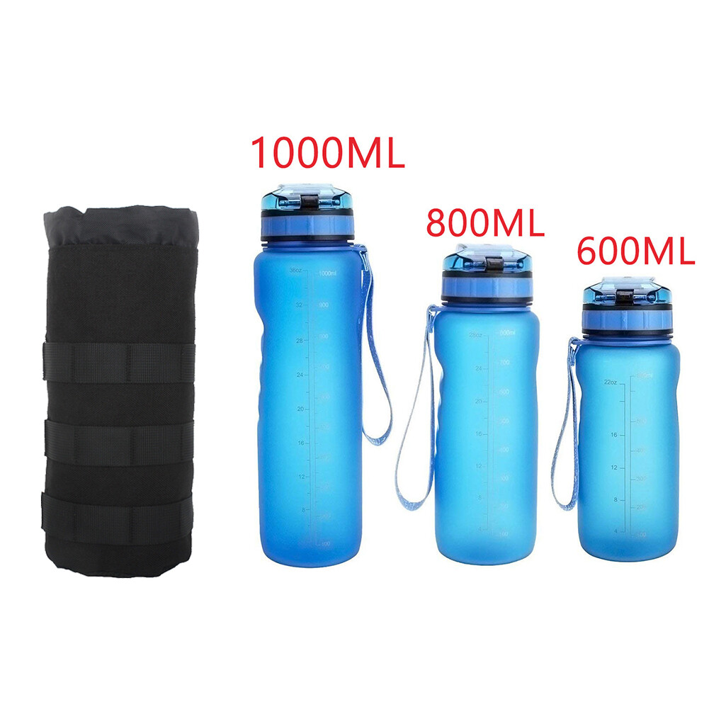 Outdoor Tactical Molle Water Bottle Bag Military Hiking Belt Holder Kettle Pouch