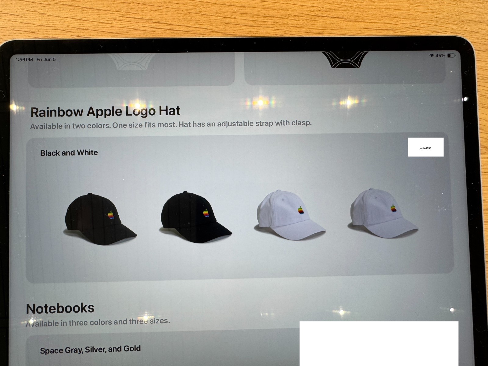 NEW Apple Visitor Center Rainbow Logo Cap Adjustable Unisex Black or White