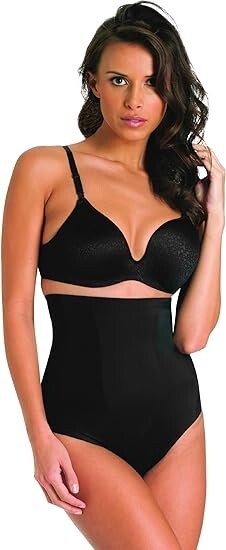 Cupid Fine Women’s Shapewear Hi-Waist Stomach Control Brief Size Medium Black