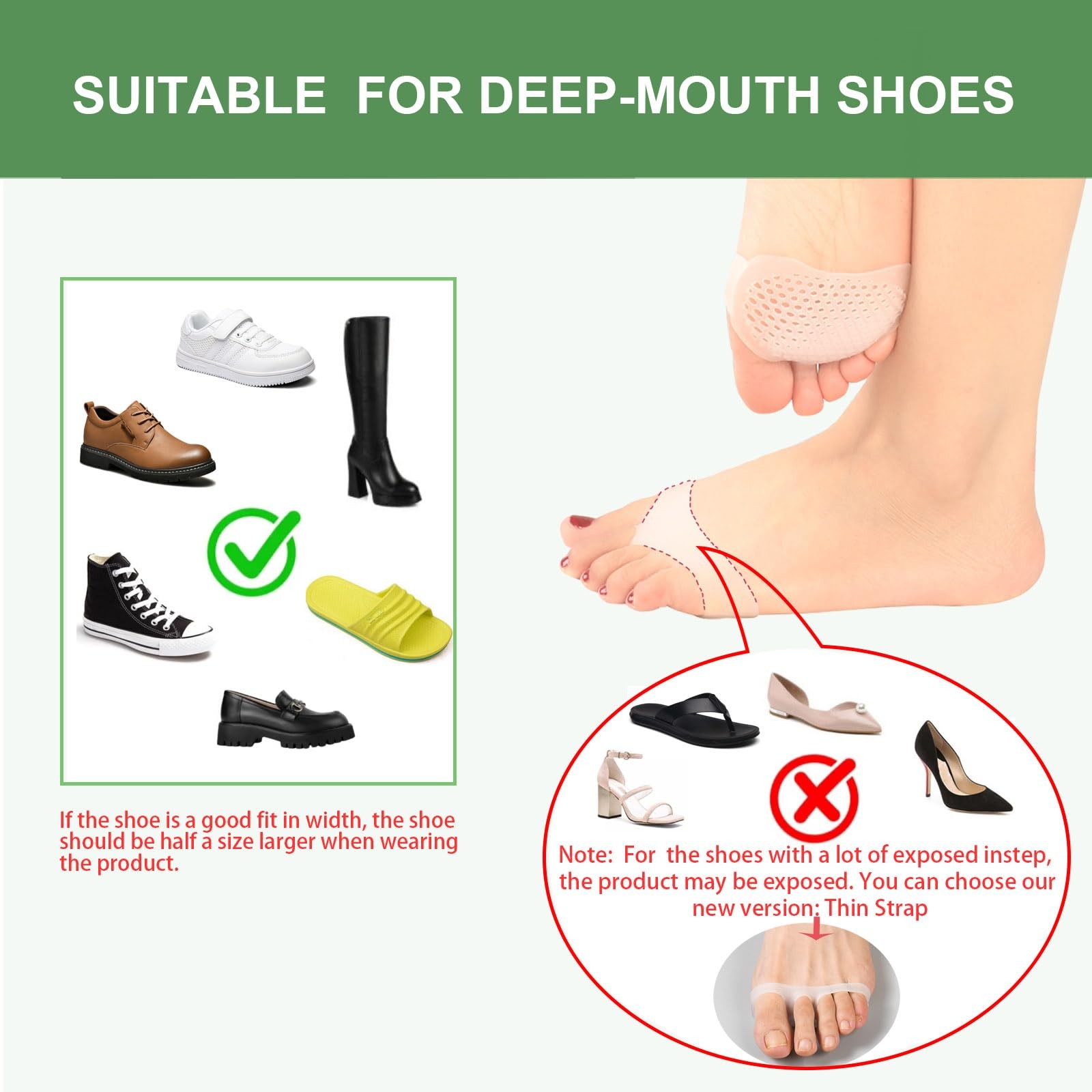 Hoogoo Toe Pads Ball of Cushions Metatarsal Foot Pads…