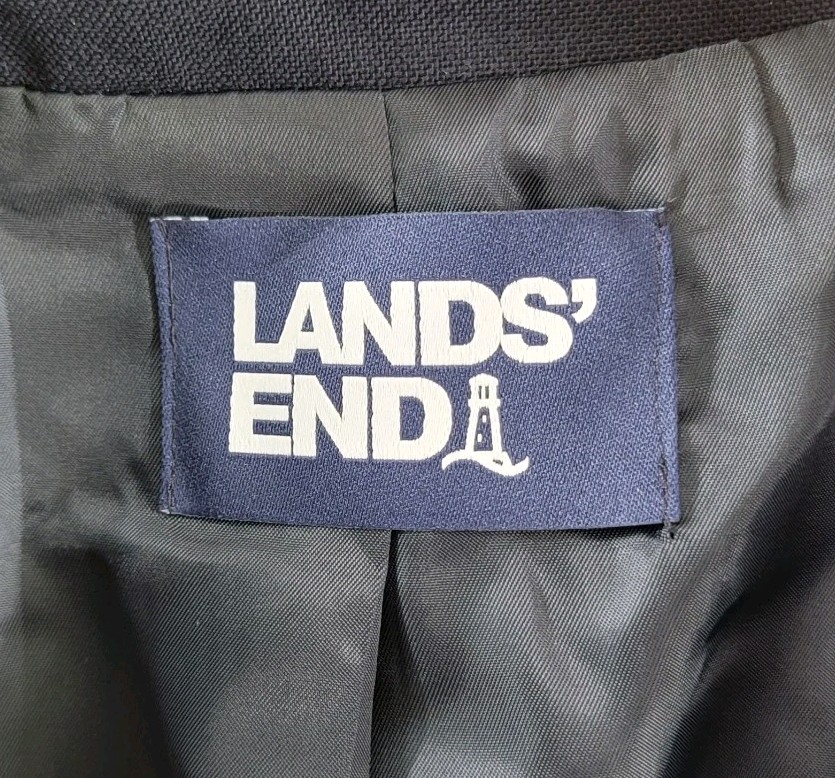 Lands End Mens Blazer Wool Navy Blue Gold Button Jacket Sport Coat Size 42R