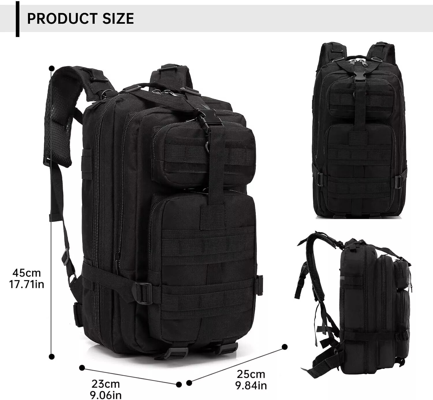 30L Military Tactical Backpack Rucksack Camping Hiking Shoulder Bag Travel