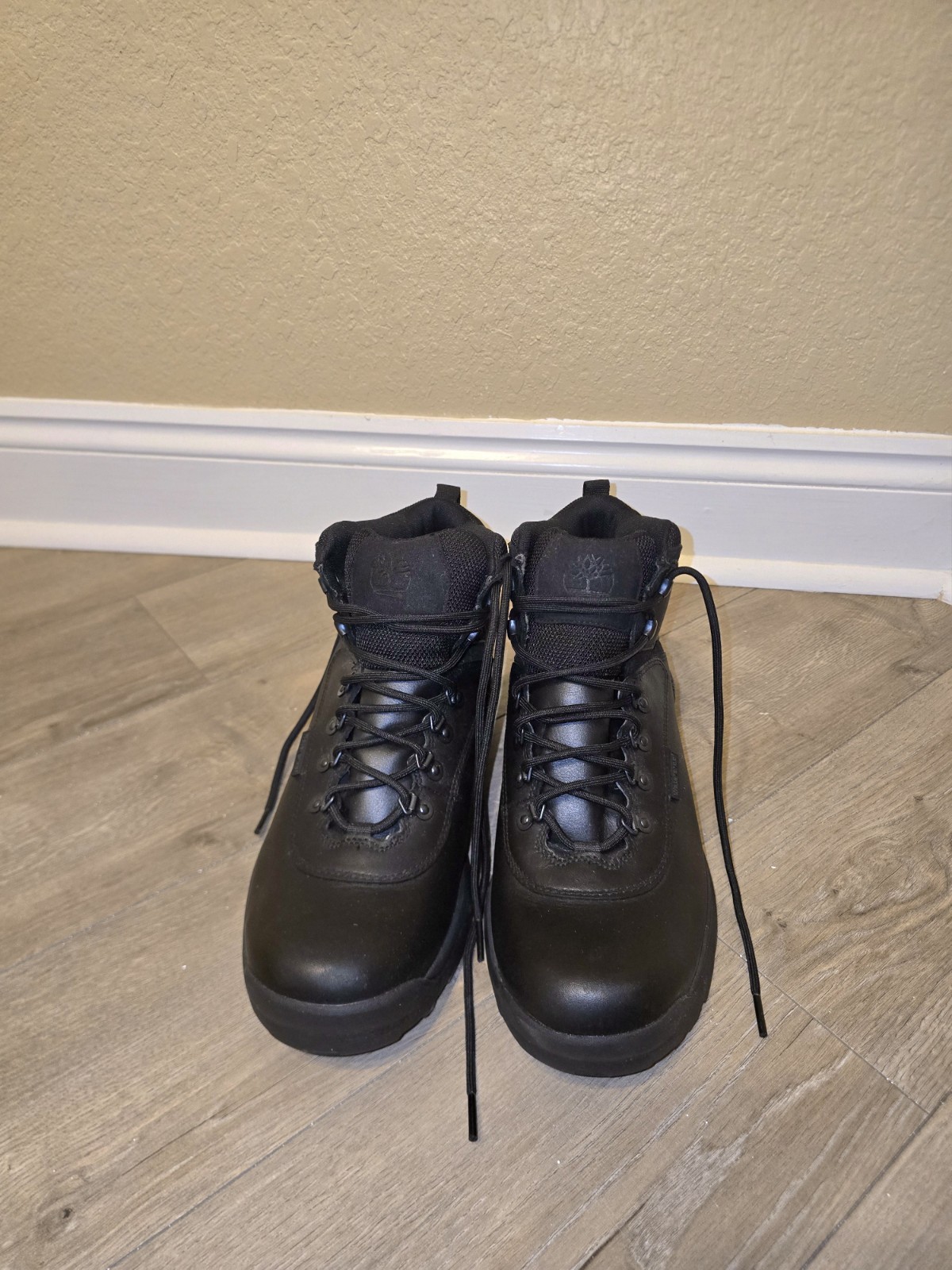 Timberland Men’s Black Leather Lace-Up Ankle Hiker Boots Round Toe US 11