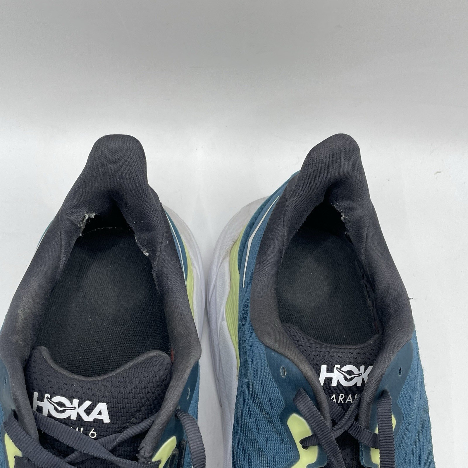HOKA Arahi 6 Wide Men’s Low Top Lace-Up Running Sneakers Blue Green Sz 11 2E