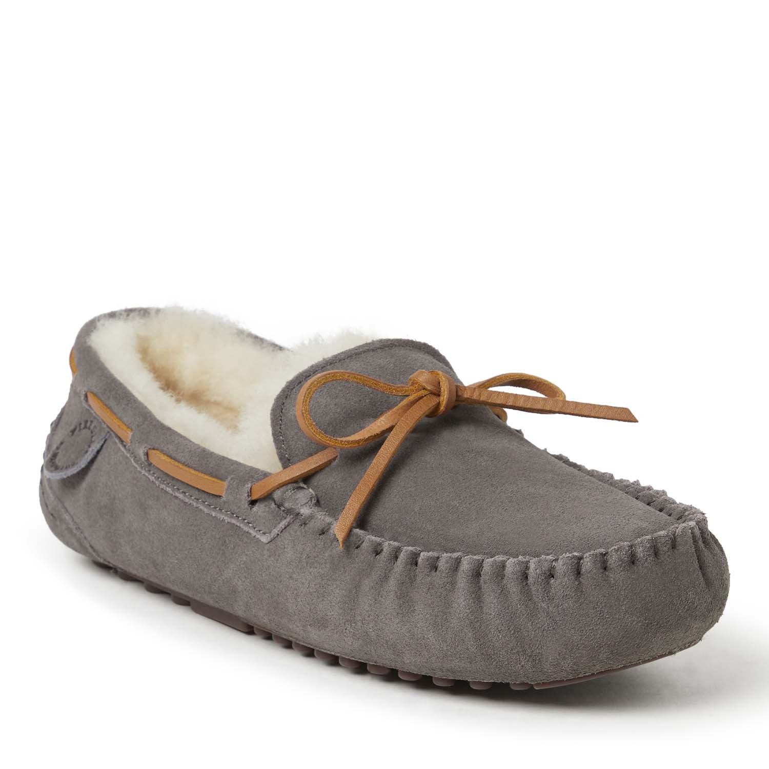 Fireside By Dearfoams Men’s Victor Genuine Shearling Moccasin Slipper