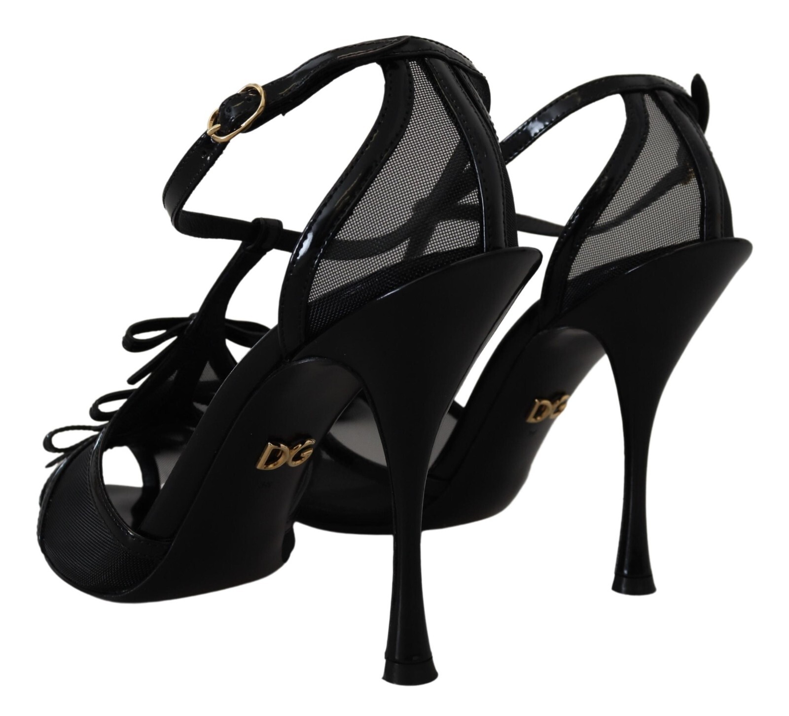 DOLCE & GABBANA Sandals Black Stiletto High Heels Shoes EU38 / US7.5 RRP 1050usd