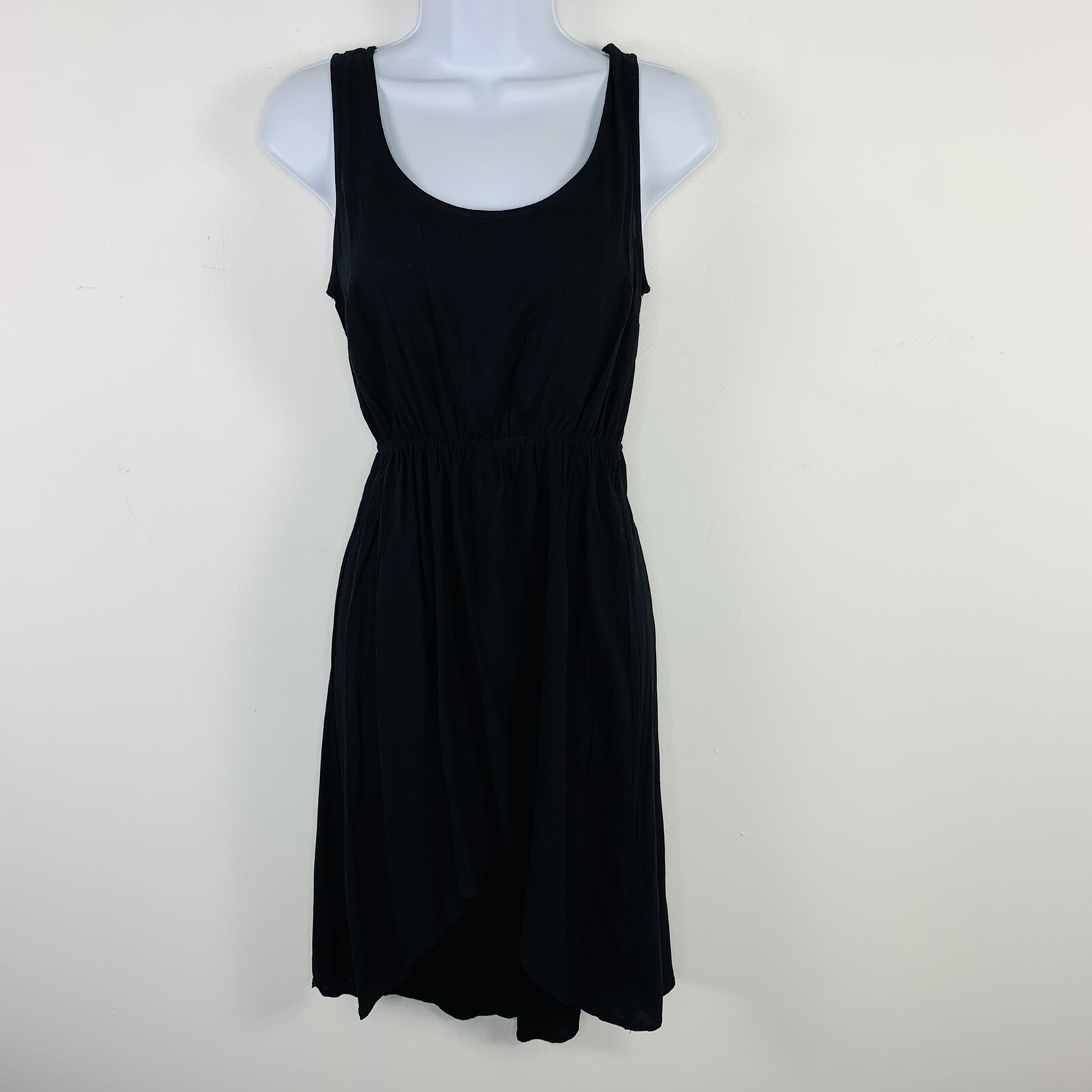 Active Brand Dress sz S Black Elastic Waist Modern Minimalist Casual Glam